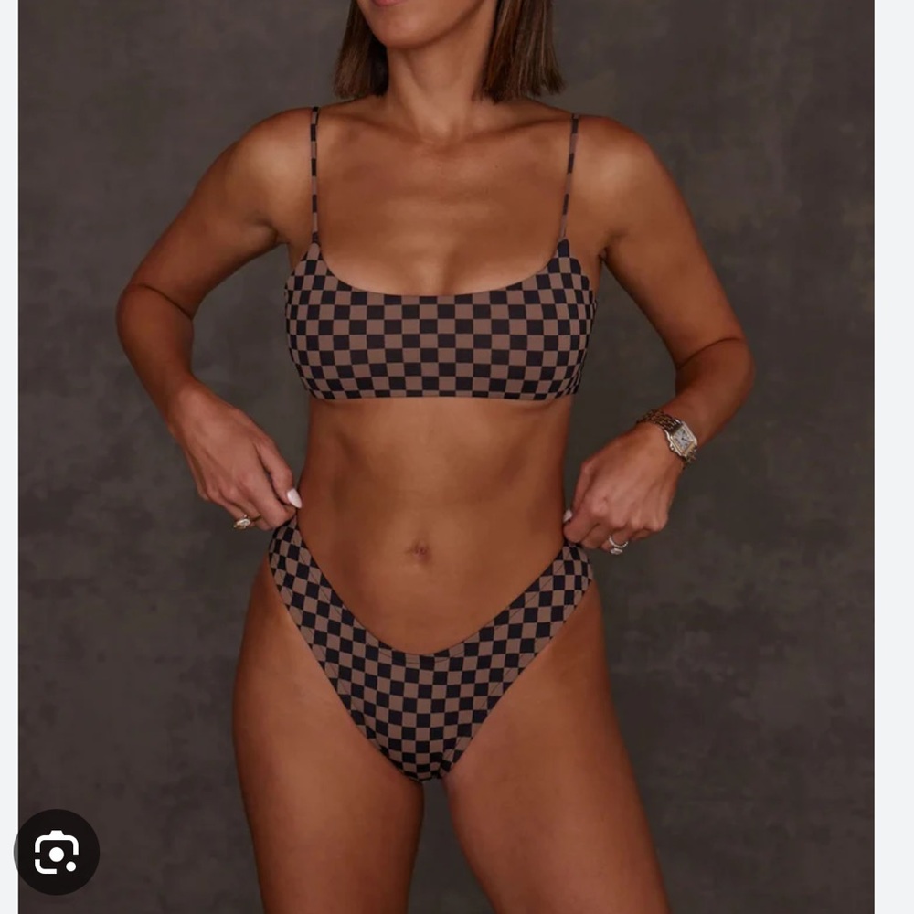 Shop tan lines checkered bikini set